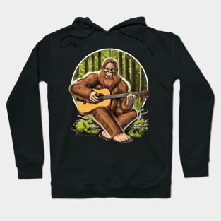 Bigfoot Playing Acoustic Guitar Hoodie